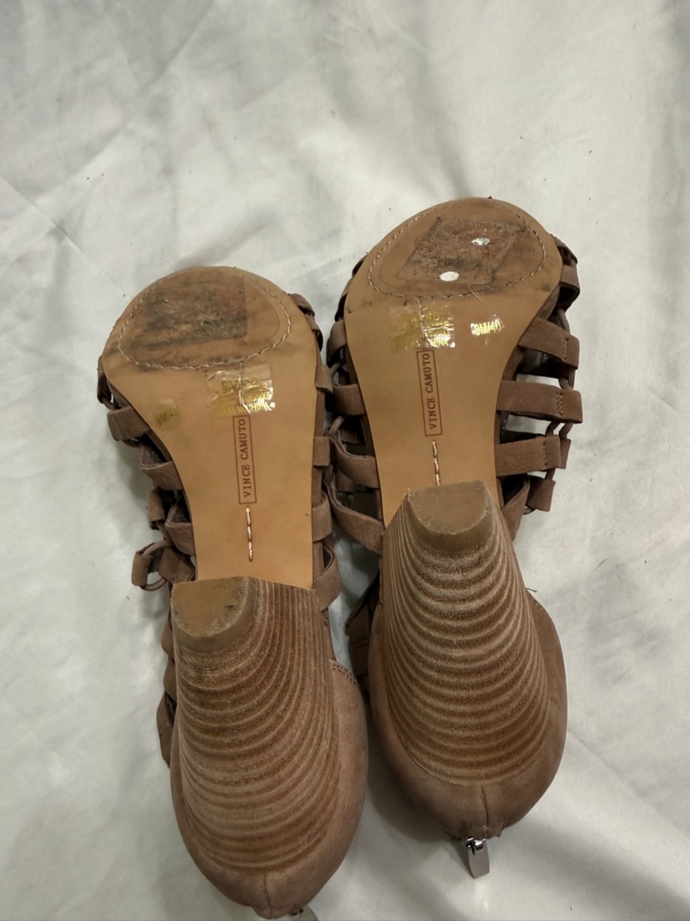 Vince Camuto Gladiator Heels Brown Leather Lace Up Sandals Women’s Size 9 - Picture 4 of 6